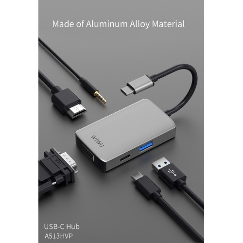 WiWU Alpha A513HVP 5 in 1 USB Type C Hub